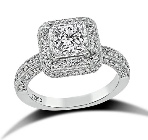 Princess Cut Diamond Platinum Engagement Ring