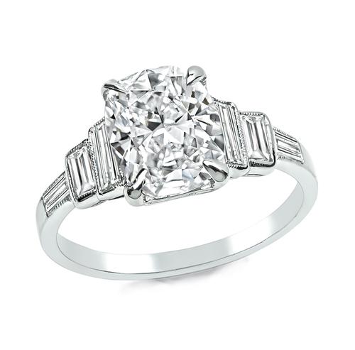 Cushion Cut Diamond Platinum Engagement Ring