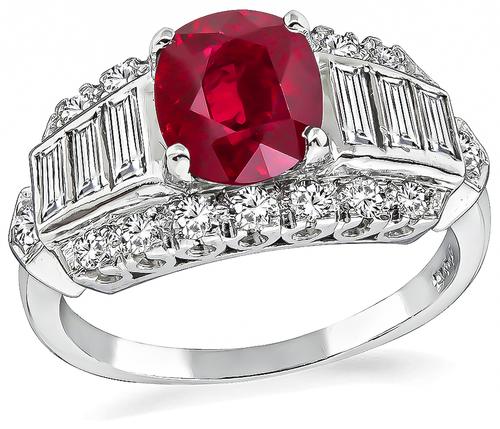 Ruby and Baguette Diamond Ring DBGEMS