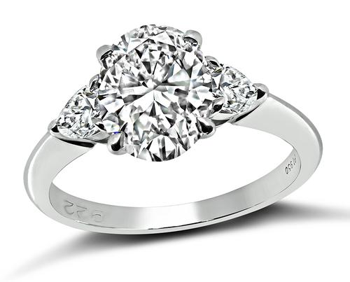 Oval Cut Diamond Platinum Tiffany & Co Elsa Peretti Engagement Ring and Wedding Band Set