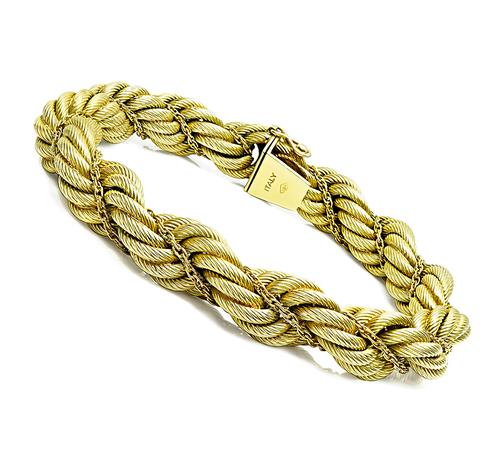 18k Yellow Gold Rope Bracelet