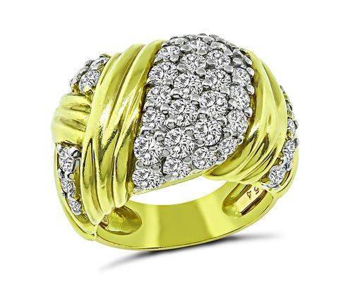 Round Cut Diamond 18k Yellow Gold Ring by Jose Hess