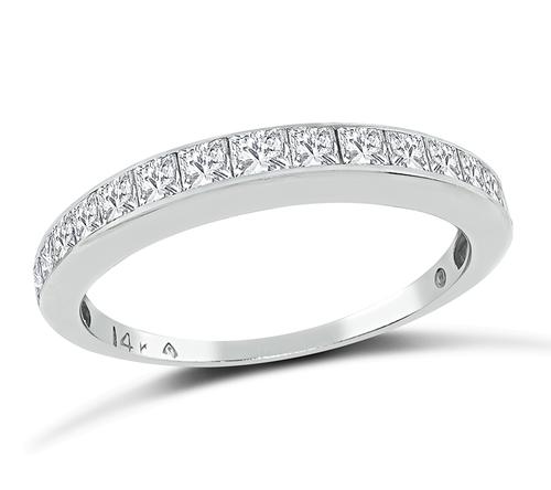 Princess Cut Diamond 14k White Gold Wedding Band