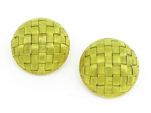 18k Yellow Gold Weave Earrings by Roberto Coin