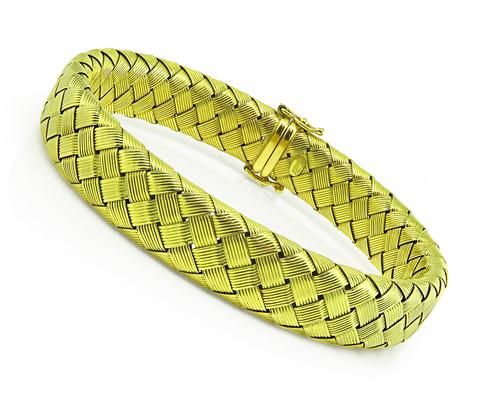 18k Yellow Gold Weave Bracelet by Roberto Coin