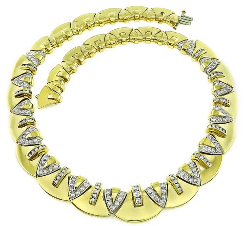 Round Cut Diamond 14k Yellow Gold Necklace