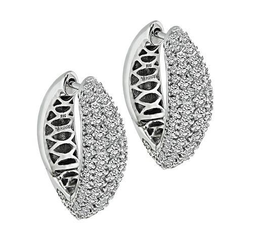 Round Cut Diamond 14k White Gold Earrings by Sonia B.