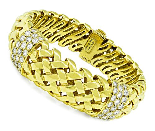 Round Cut Diamond 18k Yellow Gold Bracelet by Tiffany & Co