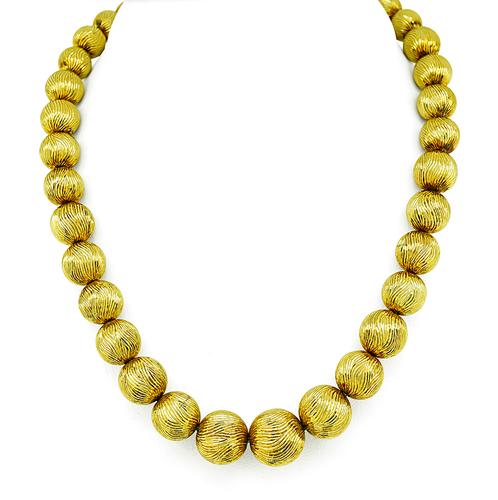 18k Yellow Gold Bead Necklace by Tiffany & Co