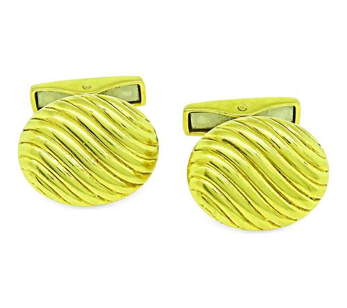 18k Yellow Gold Cufflinks by Tiffany & Co