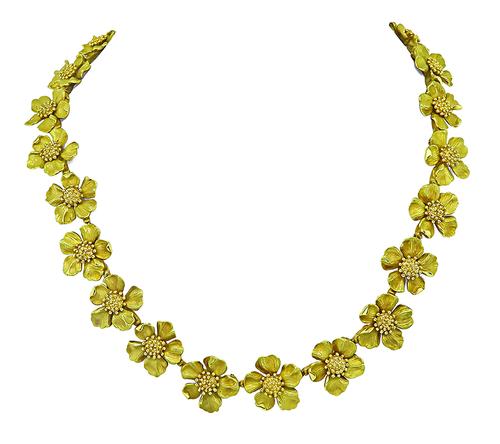 18k Yellow Gold Dogwood Necklace by Tiffany & Co