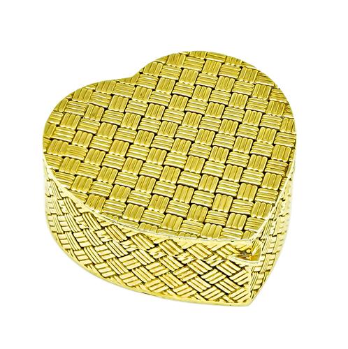 1960s 14k Yellow Gold Heart Pill Box by Tiffany & Co