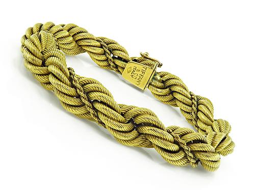 18k Yellow Gold Rope Bracelet by Tiffany & Co