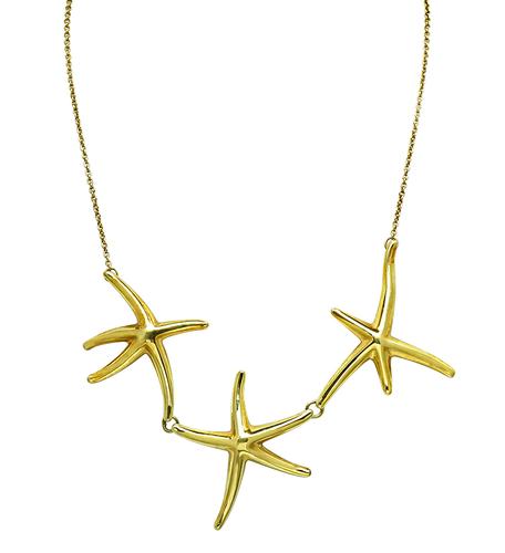 18k Yellow Gold Starfish Necklace by Tiffany & Co