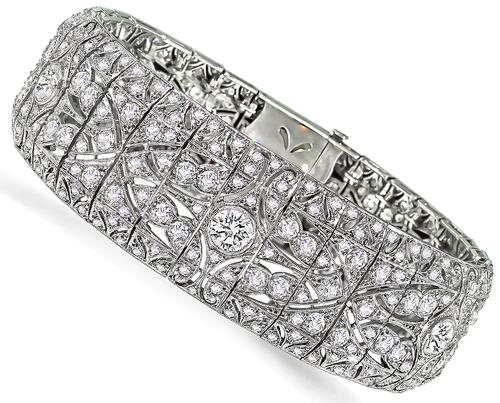 Filigree bangle bracelet, Art Deco silver plated with rhodium, red and –  Earthly Adornments