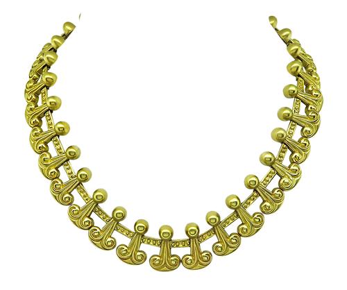 Vintage 18k Yellow Gold Choker Necklace