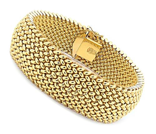 14k Yellow Gold Weave Bracelet