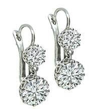 Estate 4.44cttw Diamond Dangling Earrings