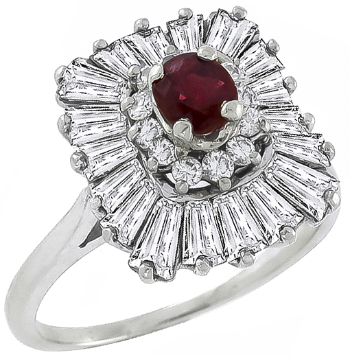 0.40ct ruby 1.50ct diamond ballerina ring photo 1