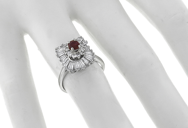 0.40ct ruby 1.50ct diamond ballerina ring photo 1