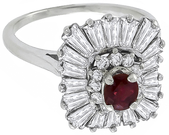 0.40ct ruby 1.50ct diamond ballerina ring photo 1