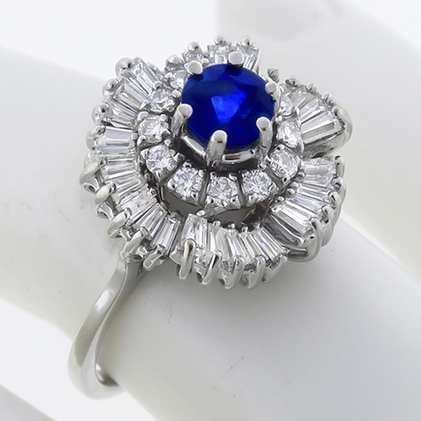  sapphire diamond 18k white gold ring 1