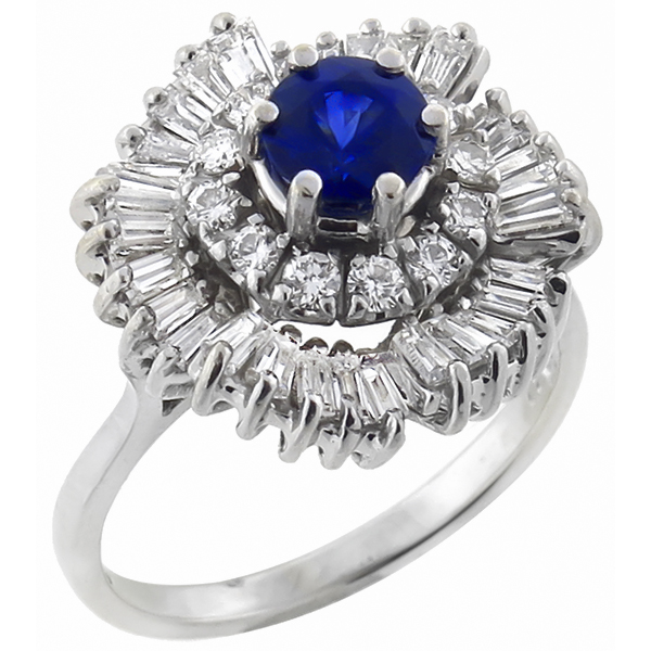  sapphire diamond 18k white gold ring 1