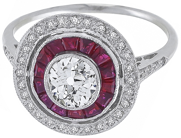 0.60ct diamond 0.58ct ruby ring photo 1