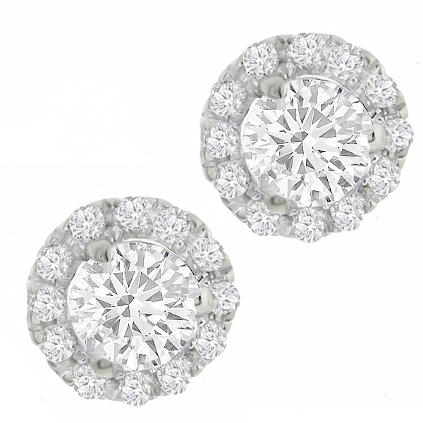 14k white gold diamond stud earrings 1