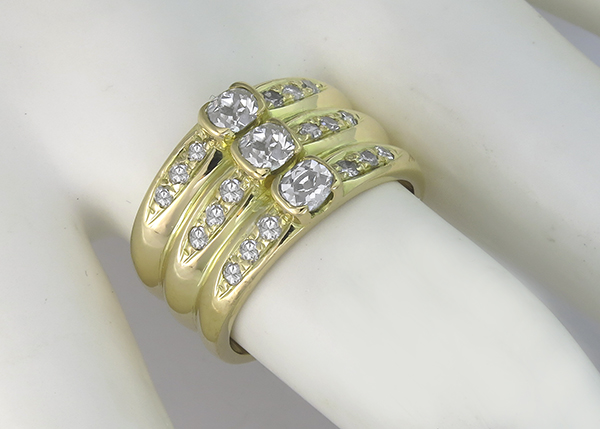 0.80ct diamond 0.40ct natural fancy yellow diamond ring photo 1