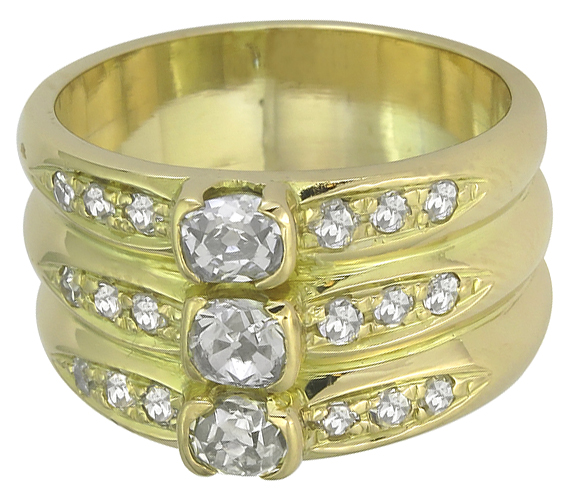 0.80ct diamond 0.40ct natural fancy yellow diamond ring photo 1