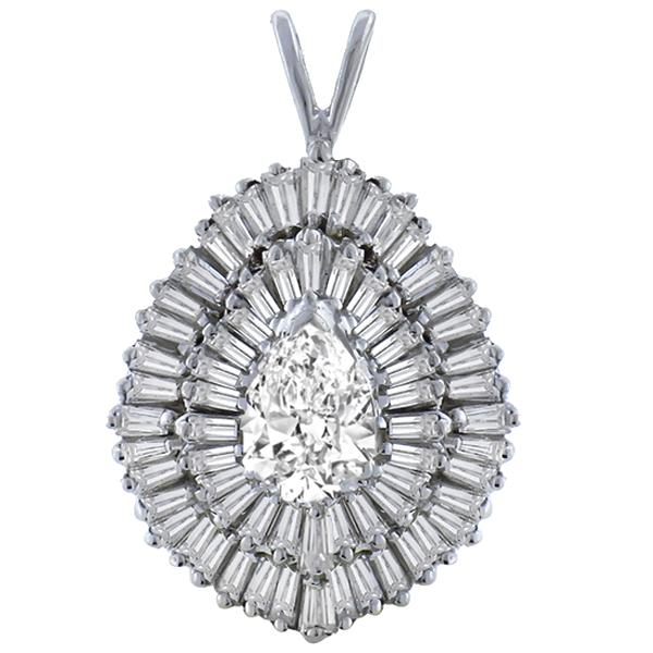 diamond 14k white gold  pendant 1