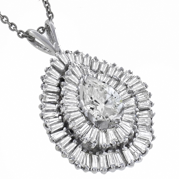 diamond 14k white gold  pendant 1