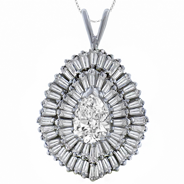 diamond 14k white gold  pendant 1