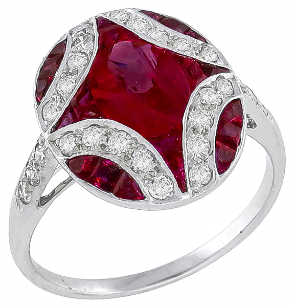 0.89ct ruby 0.40ct diamond ring photo 1