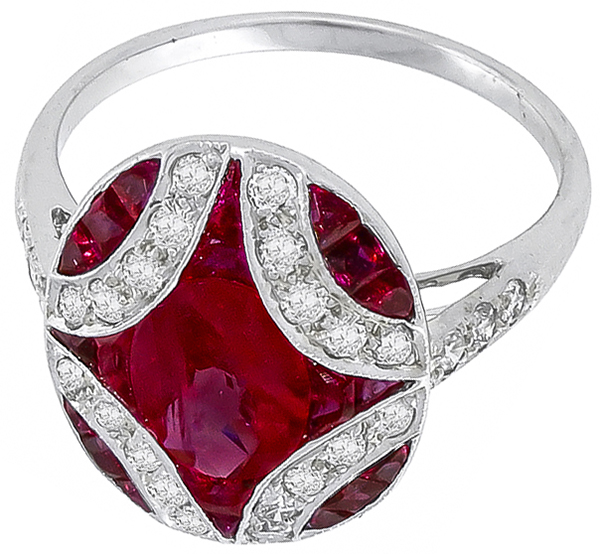 0.89ct ruby 0.40ct diamond ring photo 1