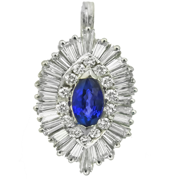  sapphire diamond platinum pendant 1