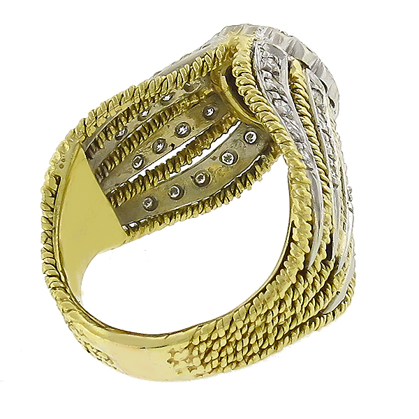 diamond 18k yellow and white gold ring 1