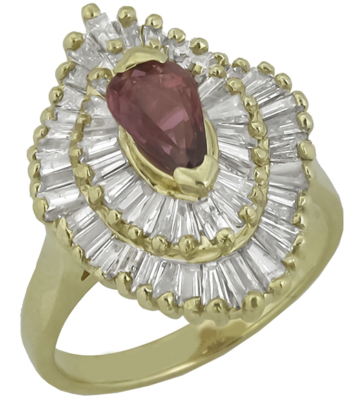 ruby diamond 18k yellow gold ring 1