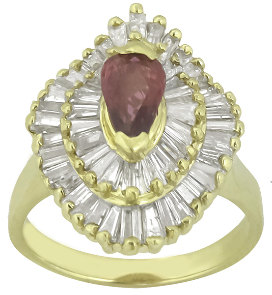 ruby diamond 18k yellow gold ring 1