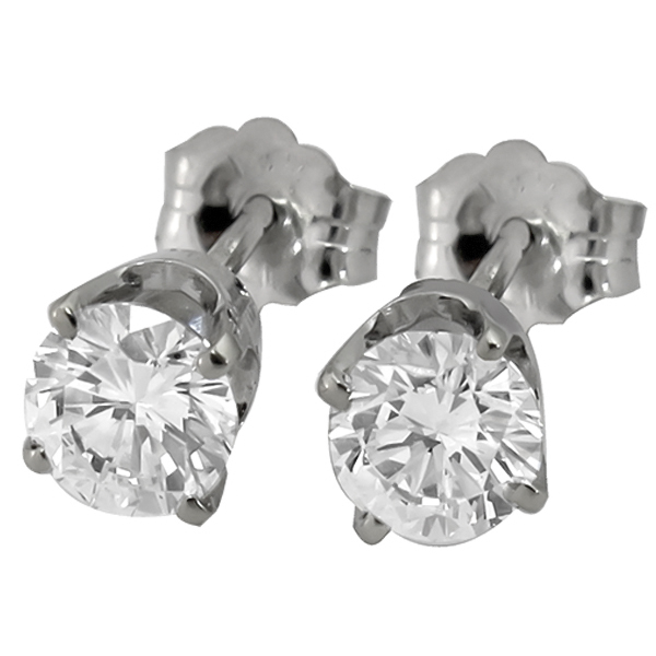 4k white gold stud earrings 1