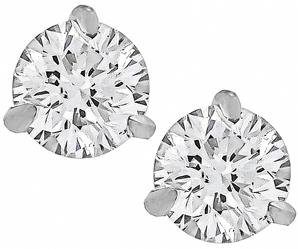 1.01ct diamond stud earrings photo 1