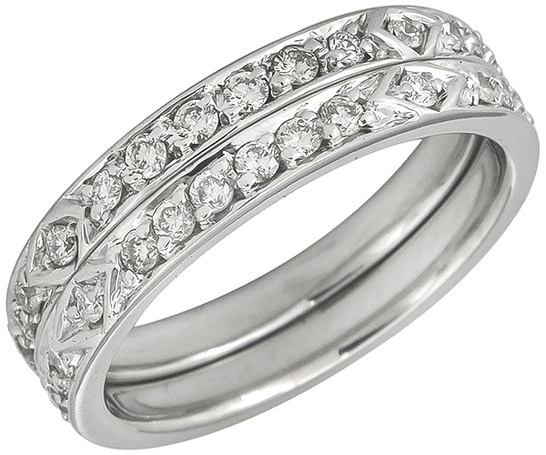 1.10ct Diamond Eternity Wedding Band Set photo 1