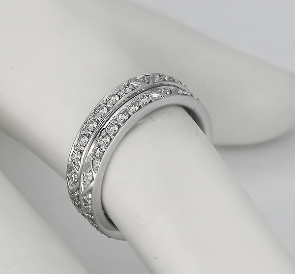 1.10ct Diamond Eternity Wedding Band Set photo 1