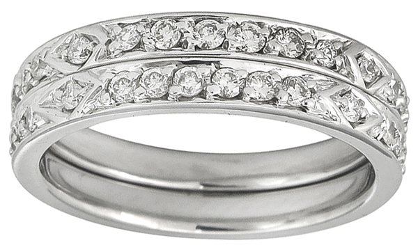 1.10ct Diamond Eternity Wedding Band Set photo 1