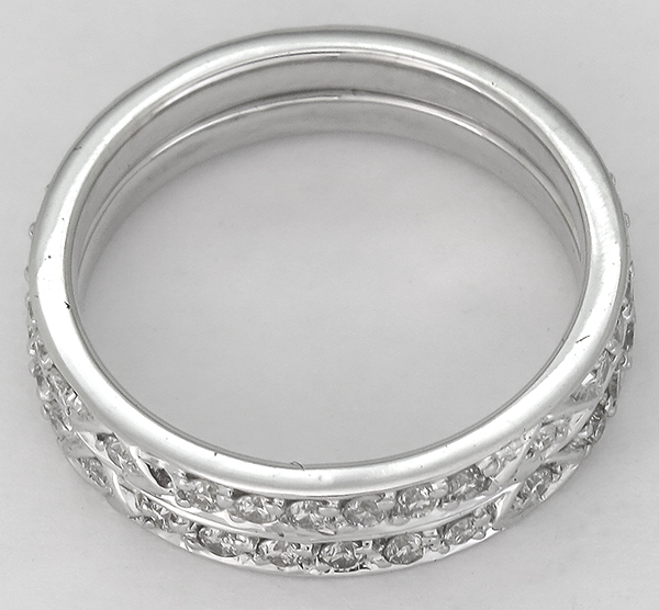 1.10ct Diamond Eternity Wedding Band Set photo 1