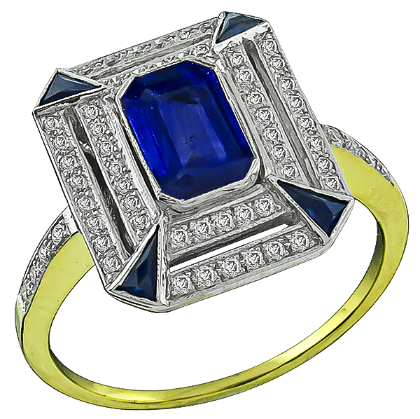 1.23ct Sapphire 0.30ct Diamond Ring Photo 1