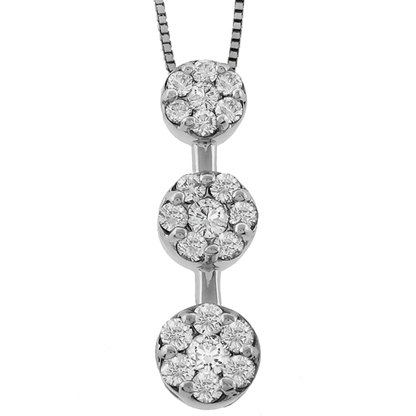  14k white gold diamond pendant 1