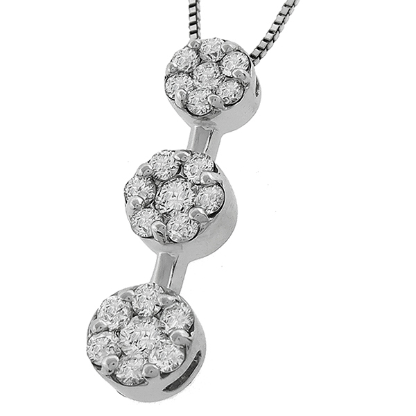  14k white gold diamond pendant 1