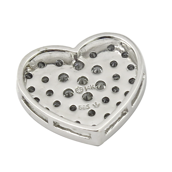 14K white gold heart slide pendant 1